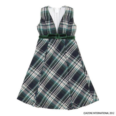 Velour Ribbon Jumper Skirt (Green Check), Azone, Accessories, 1/6, 4580116035791